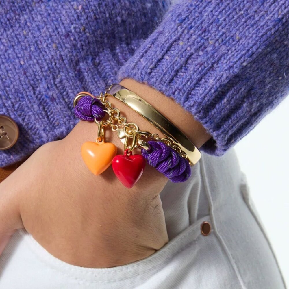 Roxanne Assoulin The Super Size Happy Cord Bracelet Grape Purple *No Heart Charm